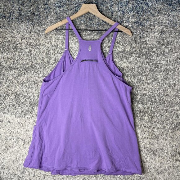 Handprint Tank Top Womens Large Purple Racerback Pockets Cotton Stretch Athletic - Picture 5 of 8